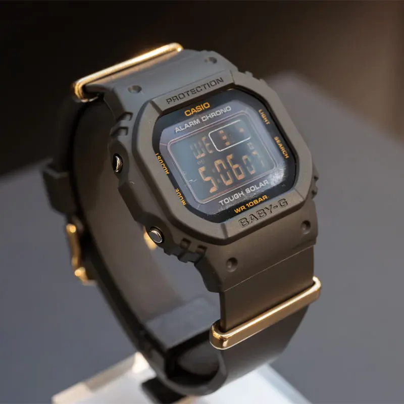 Casio Baby-G 50th Anniversary Tough Solar Black & Gold Ladies Watch- BGD-S565ZE-1